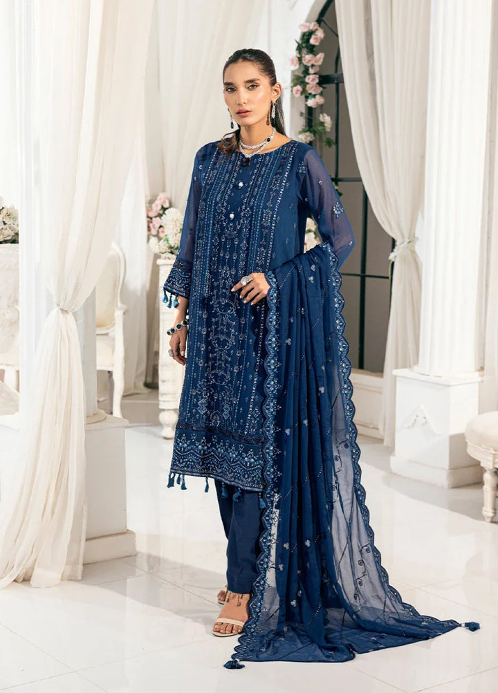 Signature by Salitex Embroidered Chiffon Suits Unstitched 3 Piece SUNS7CH035UT - Summer Collection