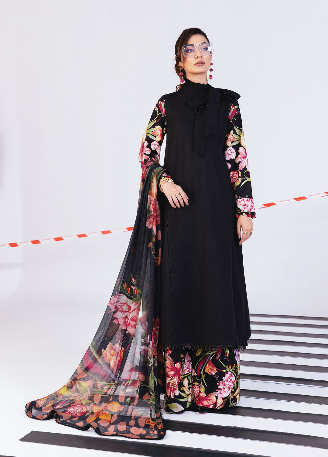 M Basics By Maria B Unstitched Digital Printed Linen 3 Piece MB25UW 1101-B - Winter Collection