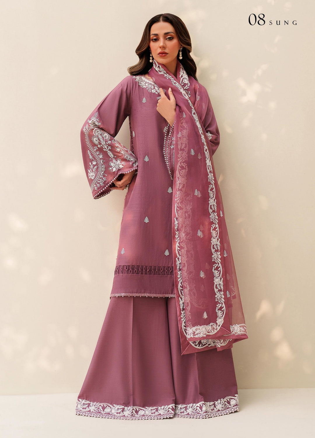 Tabeer by Zarif Unstitched Silk Embroidered 3 Piece Suit ZR26UT ZE-TS-08 SUNG - Winter Collection