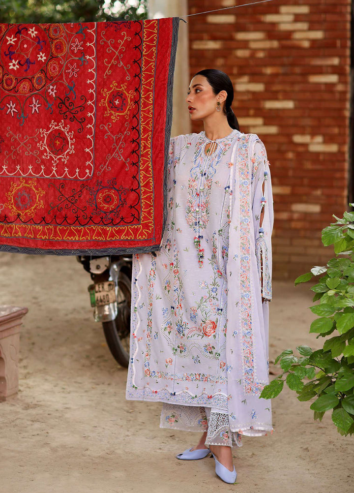 Wild Flower by Zaha Unstitched Embroidered Lawn 3 Piece Suit ZK26UWL ZF26-11 Periwinkle Muse - Festive Collection