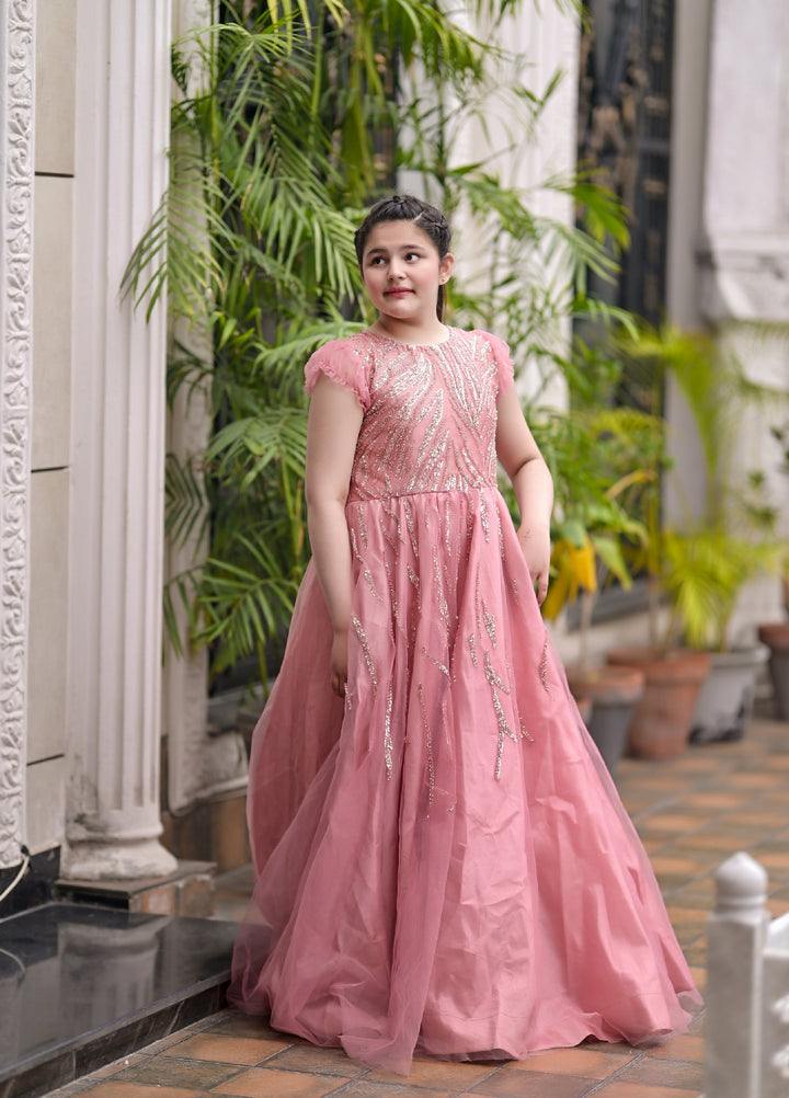 Andaz e Jahan by Qurratulain Saqib Pret kids Imported Net 1 Piece Hand work Mahi's Wardrobe - Wedding Collection