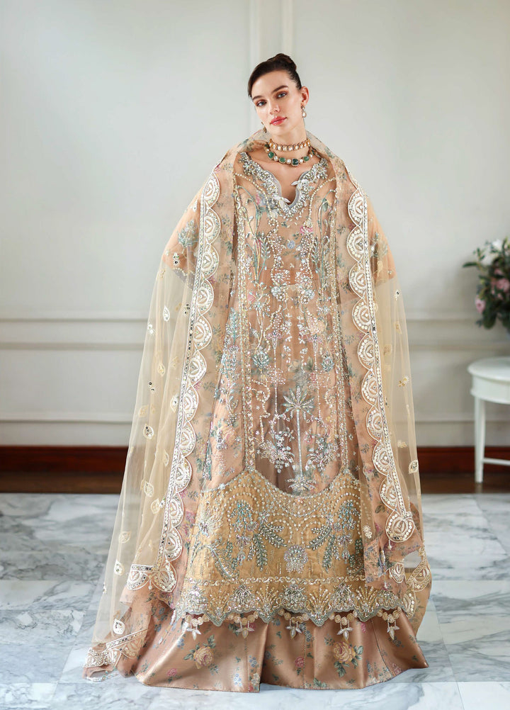 The Muse by Mushq Unstitched Net Embroidered Suits 3 Piece MU26TM Calarissa - Wedding Collection