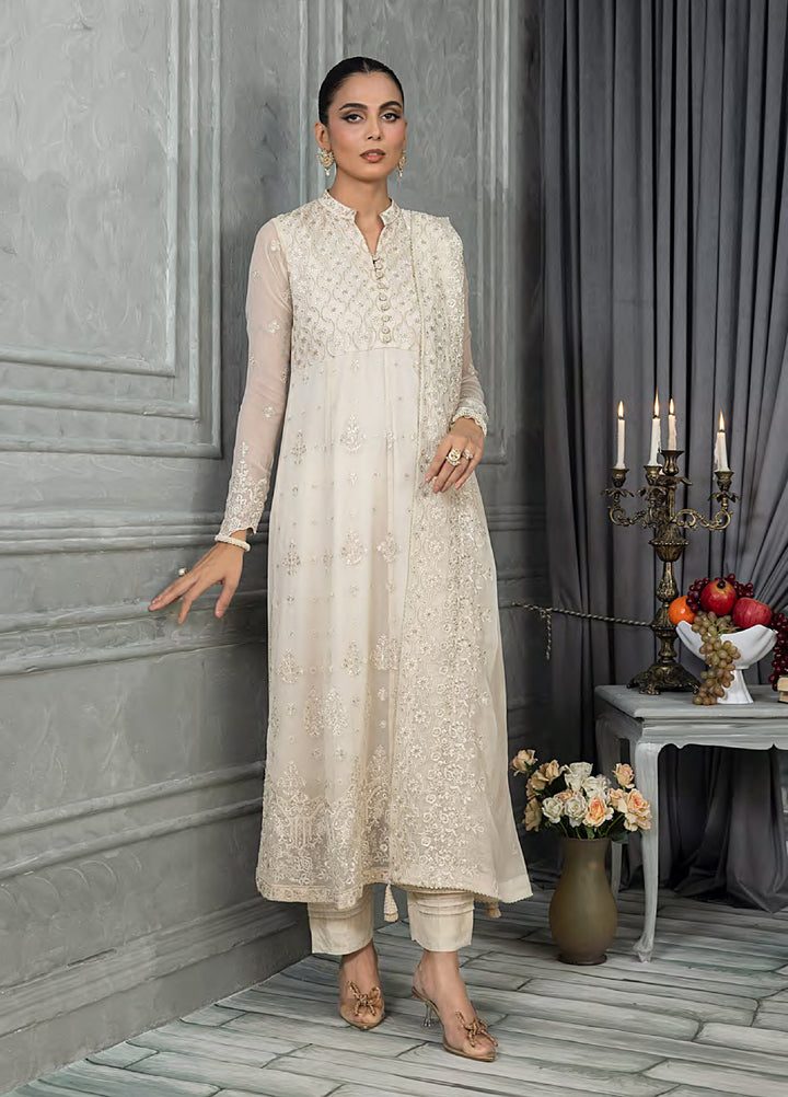 Elegance by Lakhany Unstitched Embroidered Chiffon Suits 4 Piece LSM25EC LG-UB-0050 - Festive Collection