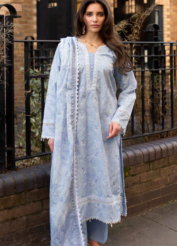 AL Zohaib Dhagakari Unstitched Embroidered Lawn 3 Piece Suit AZ26UD D-11 - Summer Collection