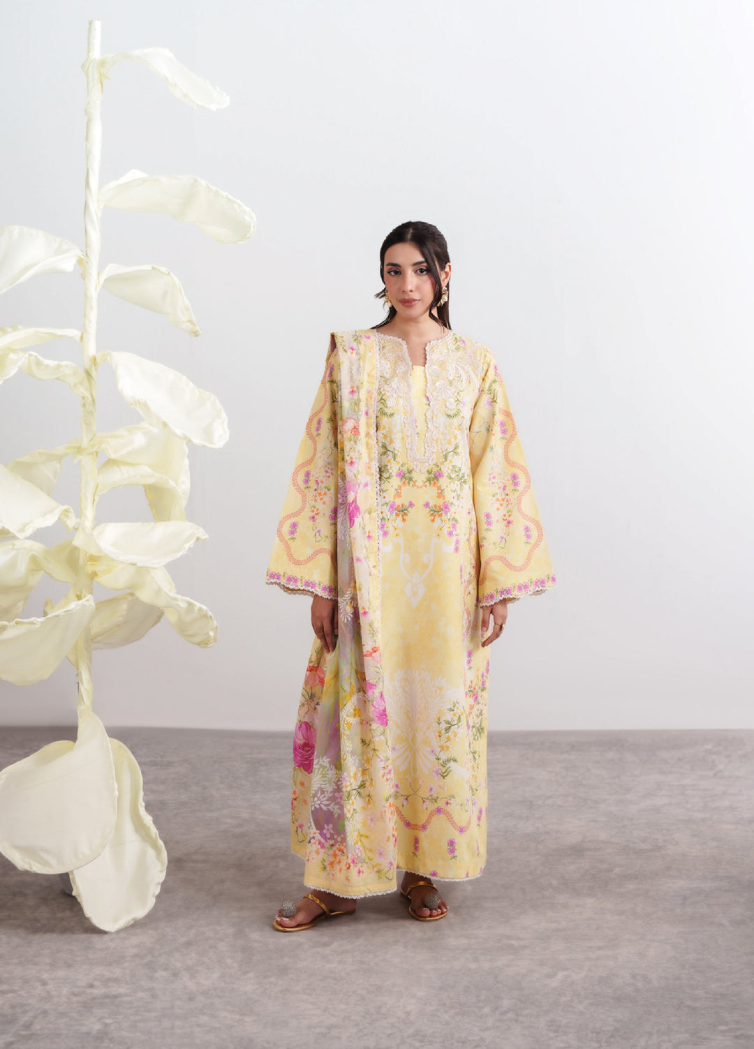 Summer Diary by Neeshay Unstitched Printed Lawn 3 Piece Suit NSH26SD Buttercup Bloom - Casual Collection