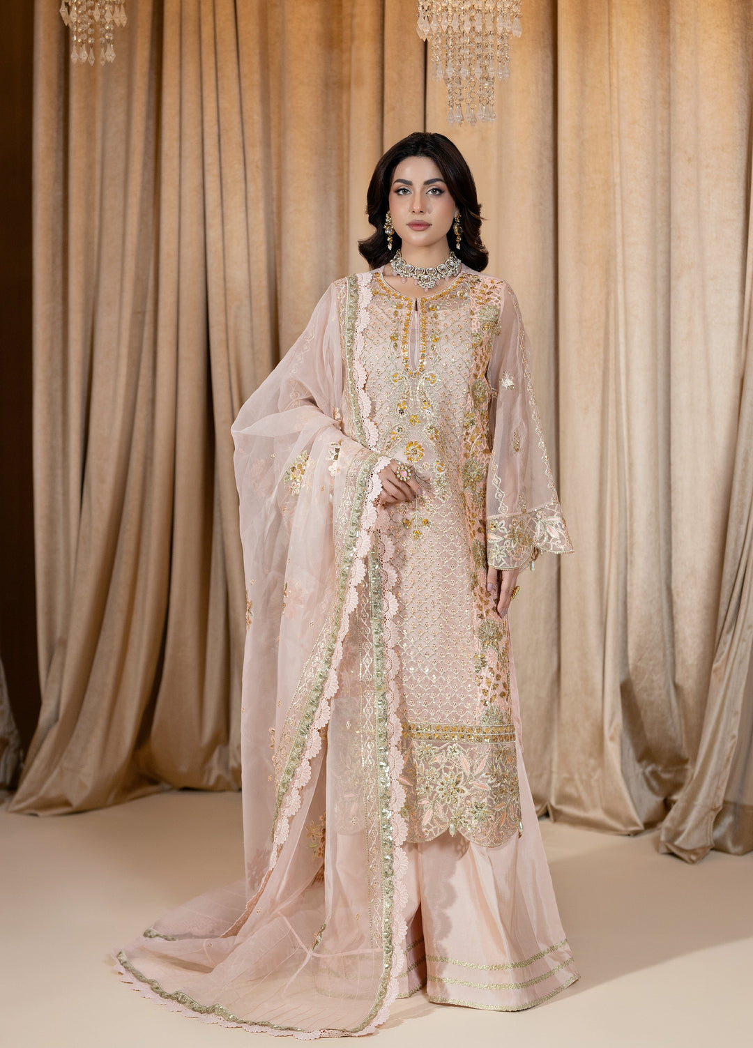 Maah-e-Noor Raum by Sarb Unstitched Embroidered Organza 3 Piece Suit RS26UMN MWF-02 - Wedding Collection