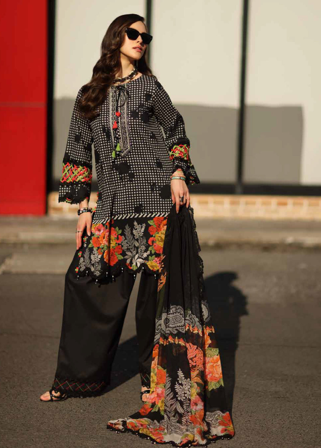 Combination by Charizma Unstitched Embroidered Luxury Lawn 3 Piece Suit CHR26UC CC6-02 - Summer Collection