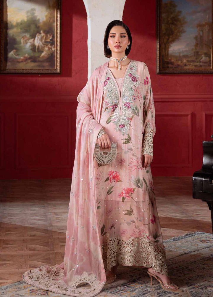 Amaya by Nureh Unstitched Embroidered Chiffon 4 Piece Suit NU26UCA AM-38 - Festive Collection