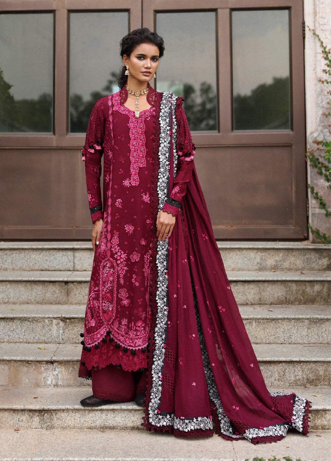 Lilas by Republic WomensWear Unstitched Embroidered Lawn 3 Piece Suit RW26ULL D-1A - Eid Collection