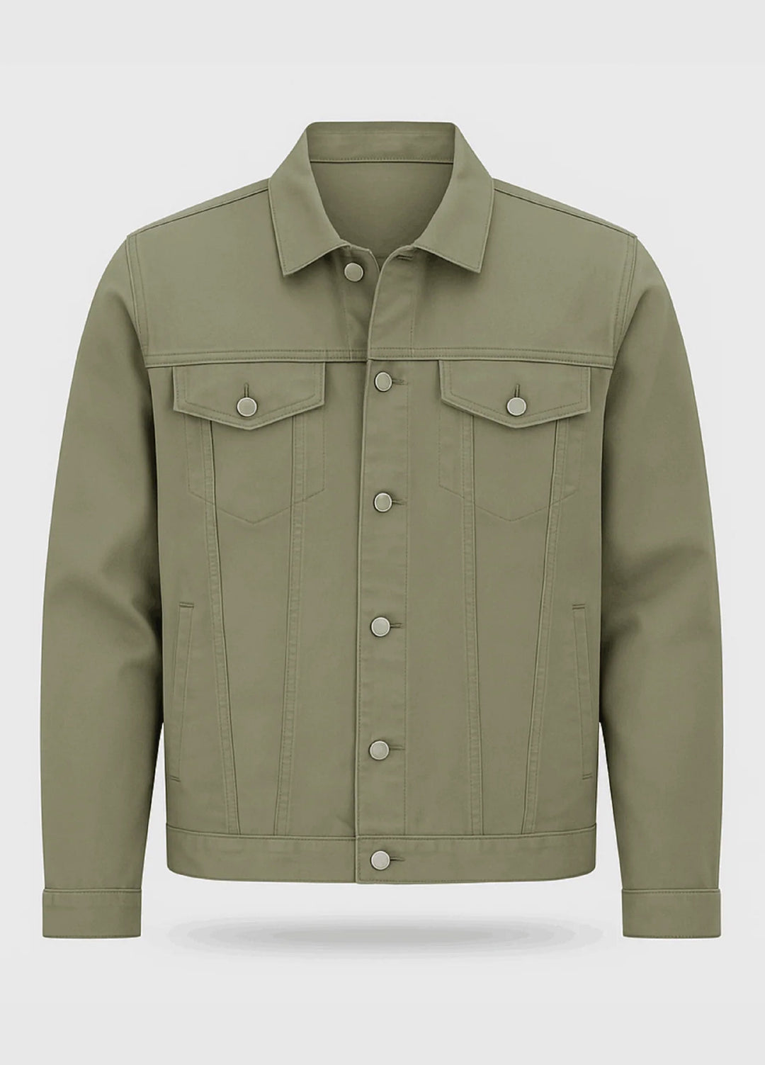 Mercato RTW Solids Denim 1 Piece Olive Green Denim Jacket