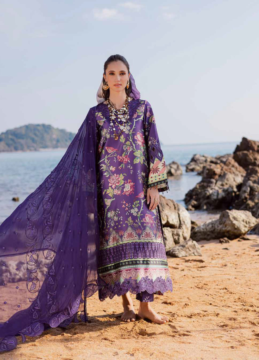 Nureh Unstitched Embroidered Silk 3 Piece Suit NU26US S-25 - Festive Collection