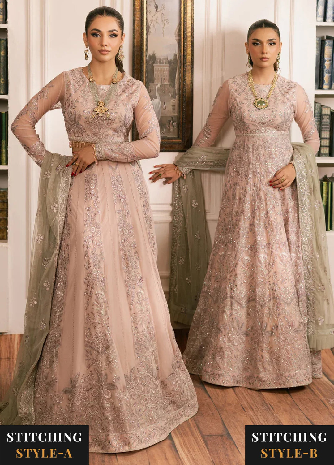Zarif Women Unstitched Embroidered Net 3 Piece Suit ZR26UFC ZRI 01 DIVAAN - Festive Collection