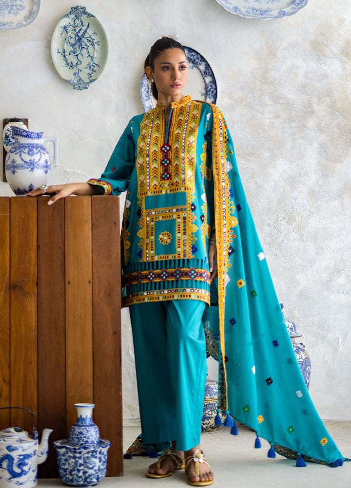 Freesia by Gul Ahmed Unstitched Embroidered Lawn 3 Piece Suit GA26UFL CL-52569 - Summer Collection