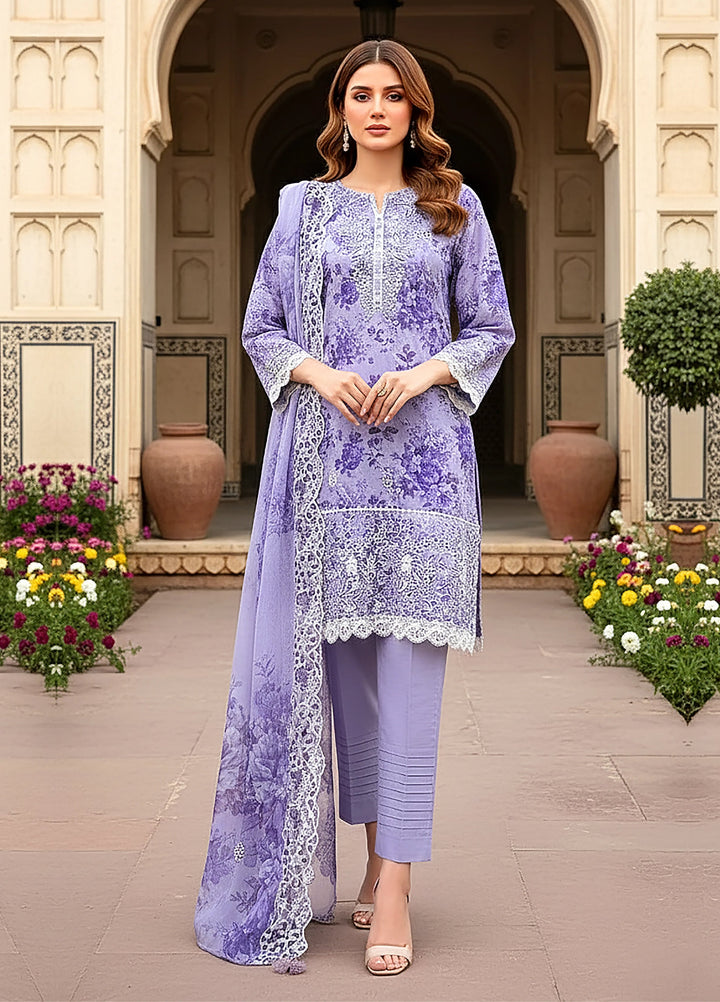 Lakhany Summer Essentials Embroidered Unstitched Lawn 3 Piece Suit LSM26USE LG-RK-0113 - Ramadan Collection
