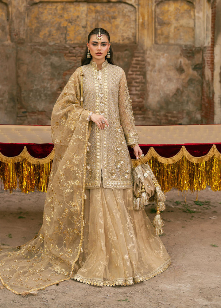 Zarlish Makhfi by Mohsin Naveed Ranjha Unstitched Embroidered Organza Suits 3 Piece MNR25ZM Roshni - Festive Collection
