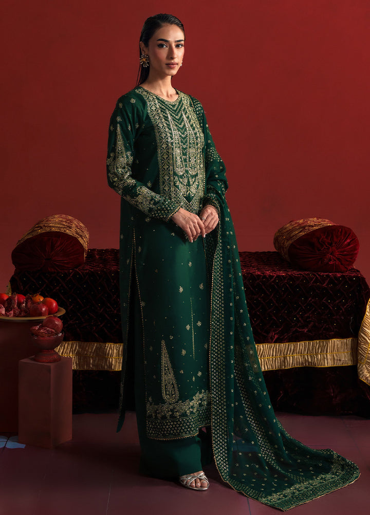 Shagun by Neeshay Unstitched Raw Silk Embroidered Suits 3 Piece NSH25SF MEHVAR - Festive Collection