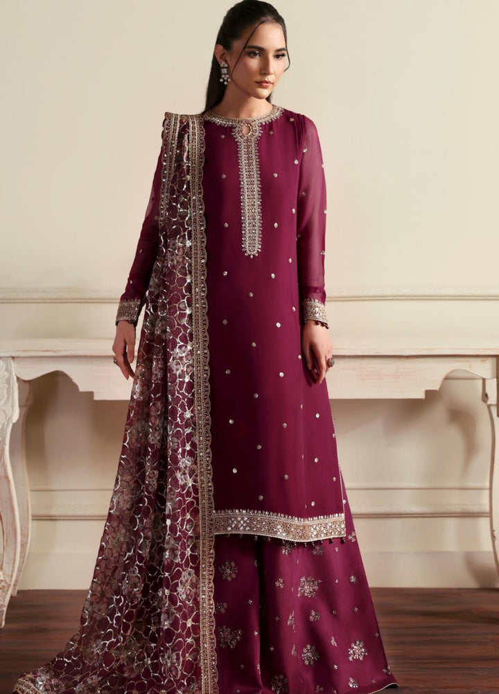 Sirayya by Zarif Unstitched Embroidered Chiffon 3 Piece Suit ZR26US ARASH 08 - Wedding Collection