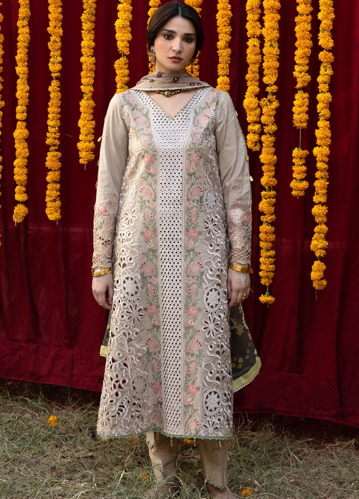 Bandhani by Al Zohaib Unstitched Embroidered Premium Lawn 3 Piece Suit AZ26UB D-7 - Summer Collection