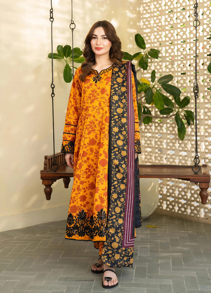 Mah e Noor Intermix by Panache 3 Piece Khaddar Sienna - Winter Collection