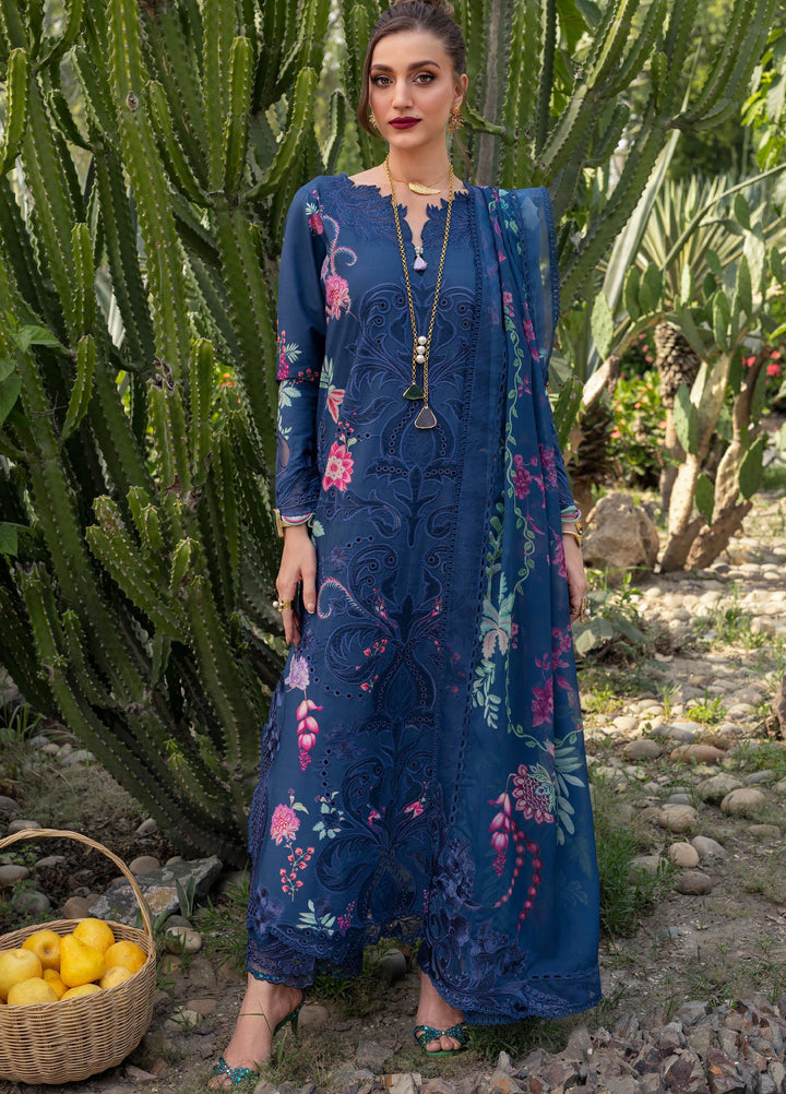 Bloom by Saira Shakira Unstitched Embroidered Lawn 3 Piece Suit SSR26ULB ZELIE-04A - Eid Collection