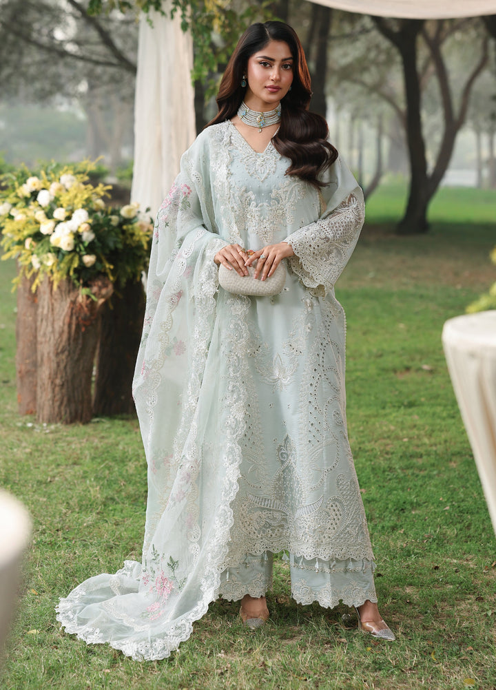 Tales of Petals by Sardinia Unstitched Embroidered Luxury Lawn 3 Pcs Suit SRD26UTP D-1 Ocean Waves - Festive