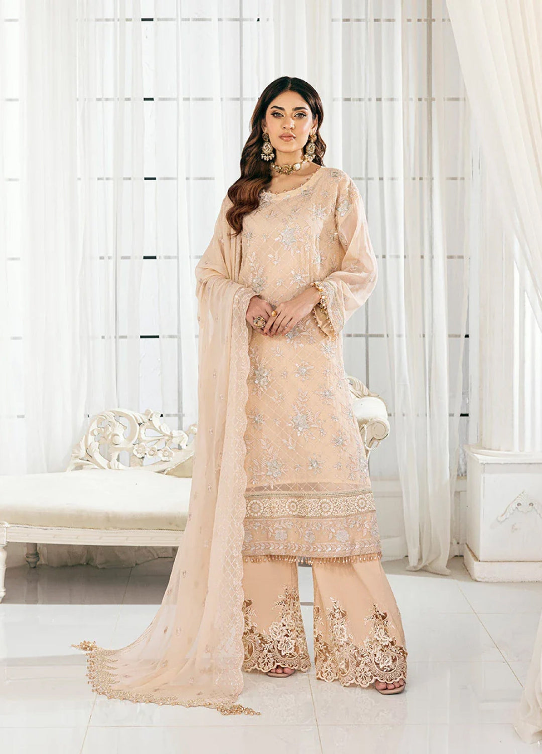 Signature by Salitex Embroidered Chiffon Suits Unstitched 3 Piece SUNS7CH039UT - Summer Collection