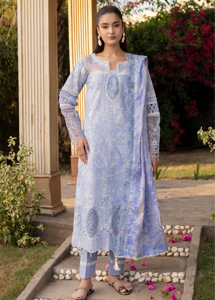 Al Zohaib Applique Kari Unstitched Embroidered Lawn 3 Piece Suit AZ26UAL D-11 - Casual Collection
