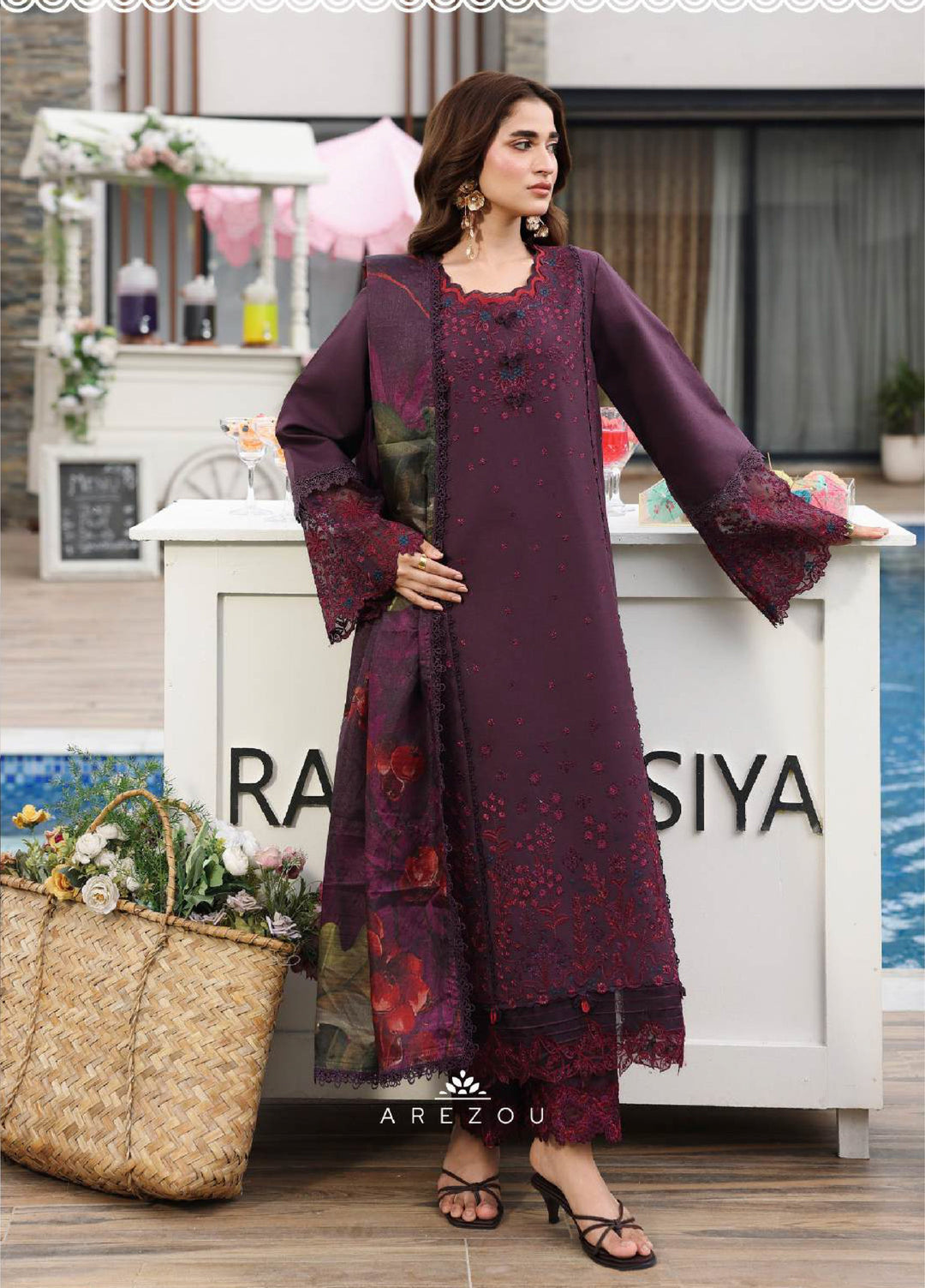 Florence by Rang Rasiya Unstitched Embroidered Lawn 3 Piece Suit RR26ULF Arezou - Festive Collection