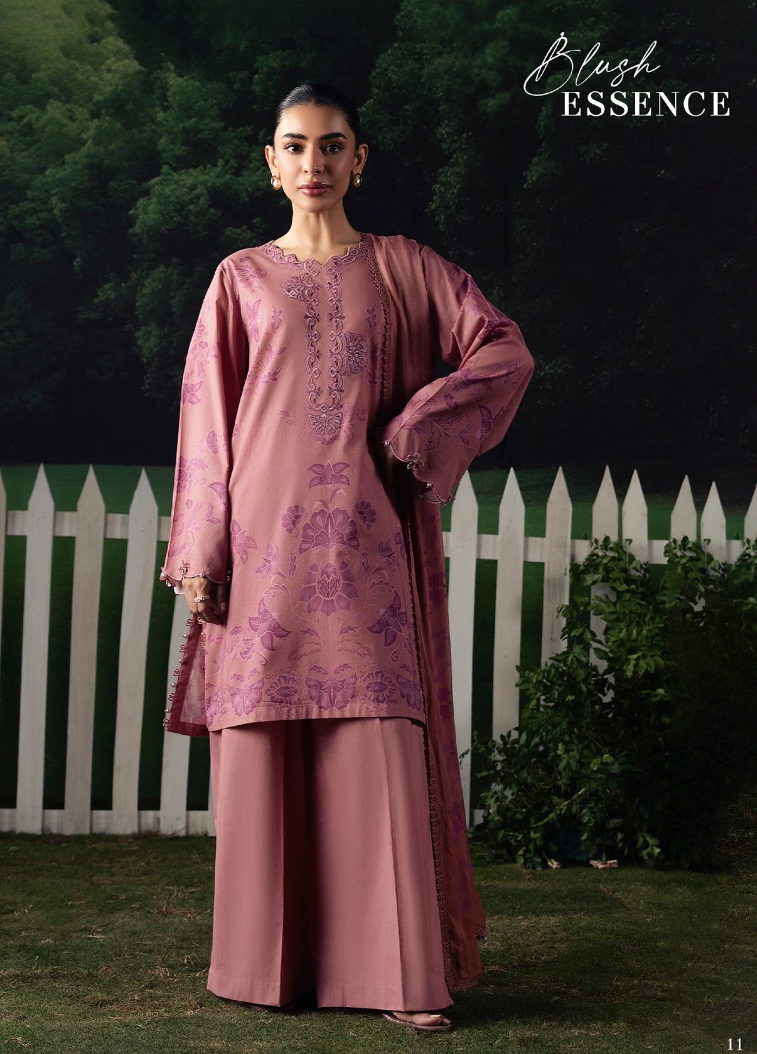 Moonsoon Edit by Cross Stitch Unstitched Printed Cambric 3 Piece Suit CS26UCM Blush Essence - Casual Collection