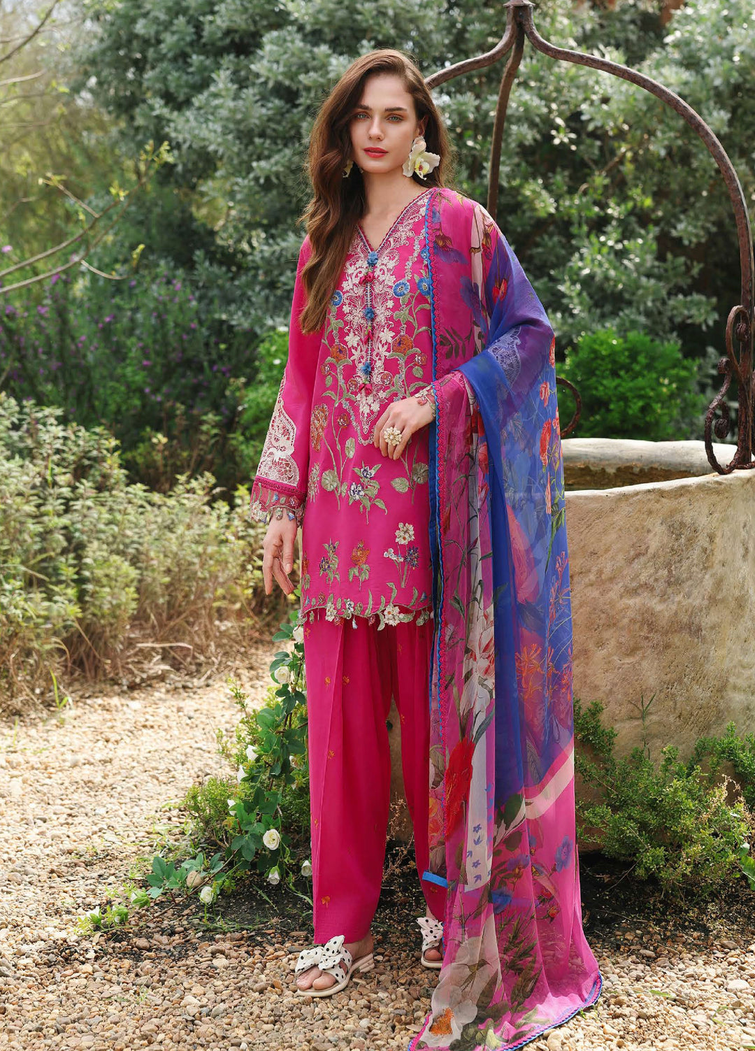 The Secret Garden by Mushq Unstitched Embroidered Lawn 3 Piece Suit MU26USG Bloomveil HUNSS260407 - Festive Collection