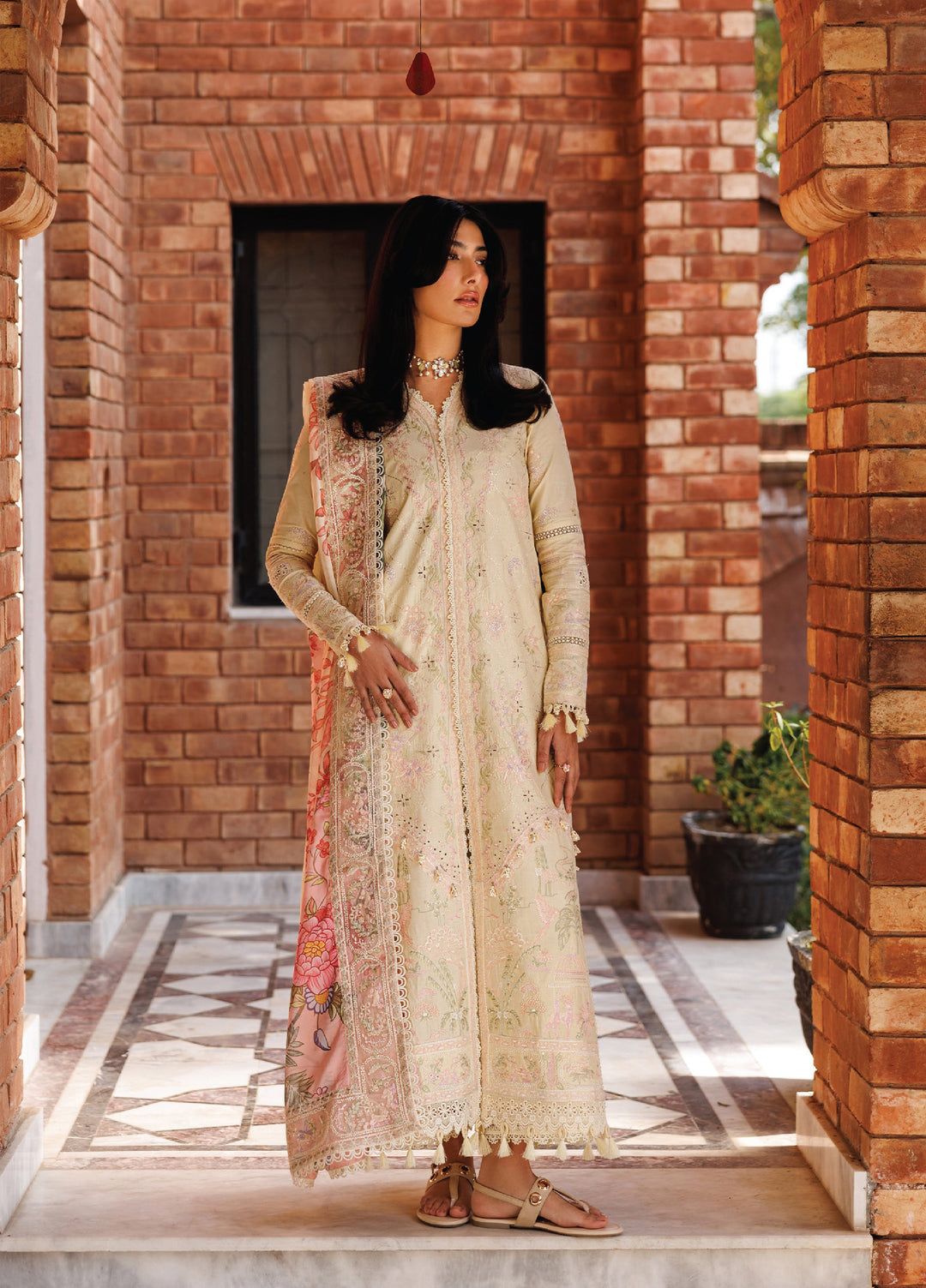 Mirabelle by Emaan Adeel Unstitched Embroidered Luxury Lawn 3 Piece Suit EA26UML D2 Blossom Bliss - Festive Collection