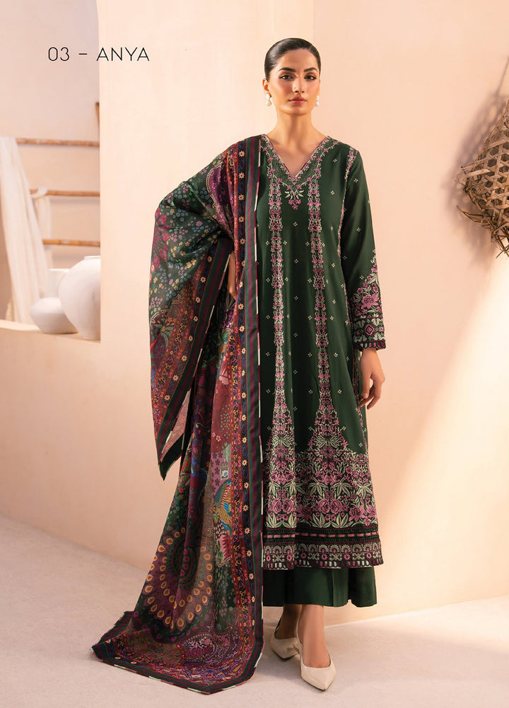 Rang e Khizaan by Xenia Unstitched Khaddar Embroidered Suits 3 Piece XE25SW D-03 ANYA - Winter Collection