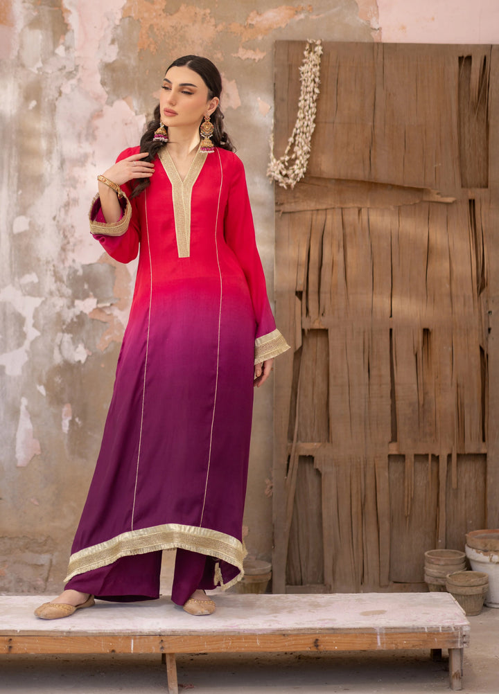 Dareecha by Daak RTW Printed Cotton Silk 3 Piece Suit AKS-P ALIZEH AKS-P - Festive Collection