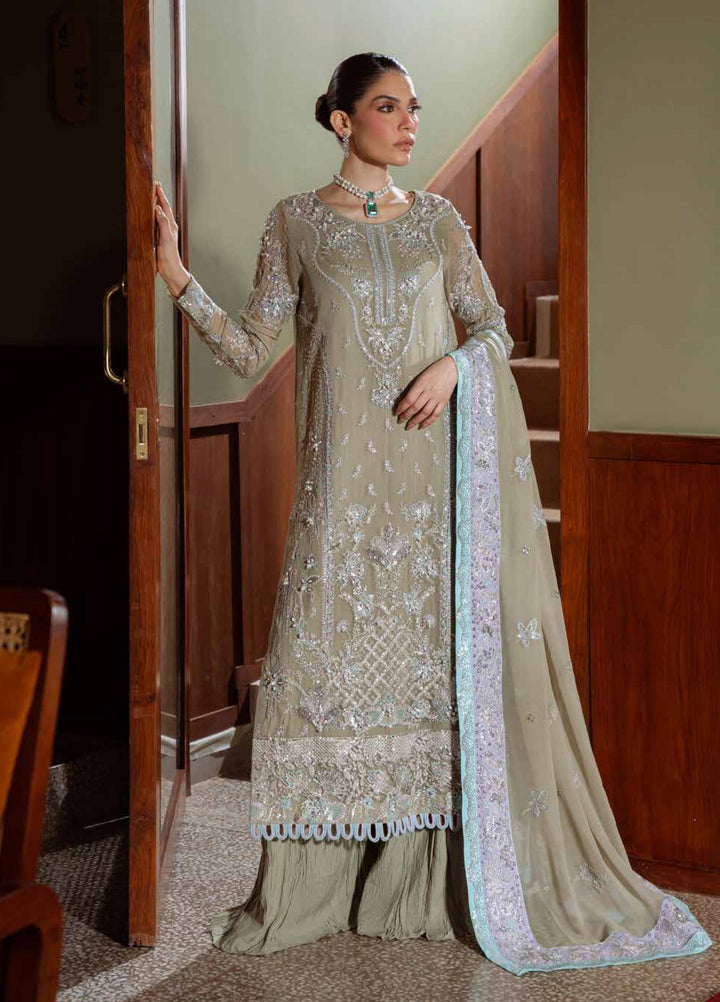 Elaya Luxury by Nureh Unstitched Chiffon Embroidered 3 Piece Suit NU26EL NEL-88 - Festive  Collection