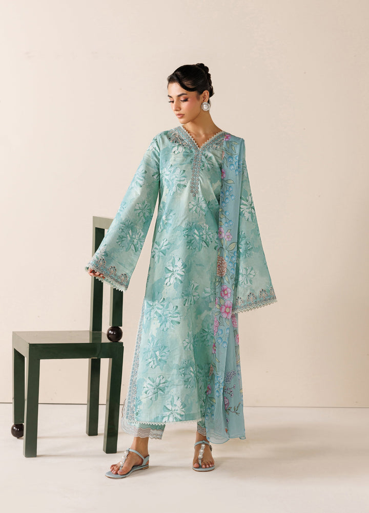 Azzal Unstitched Printed and Embroidered Lawn 3 Piece Suit AZL26UPL AZL-137 - Summer Collection