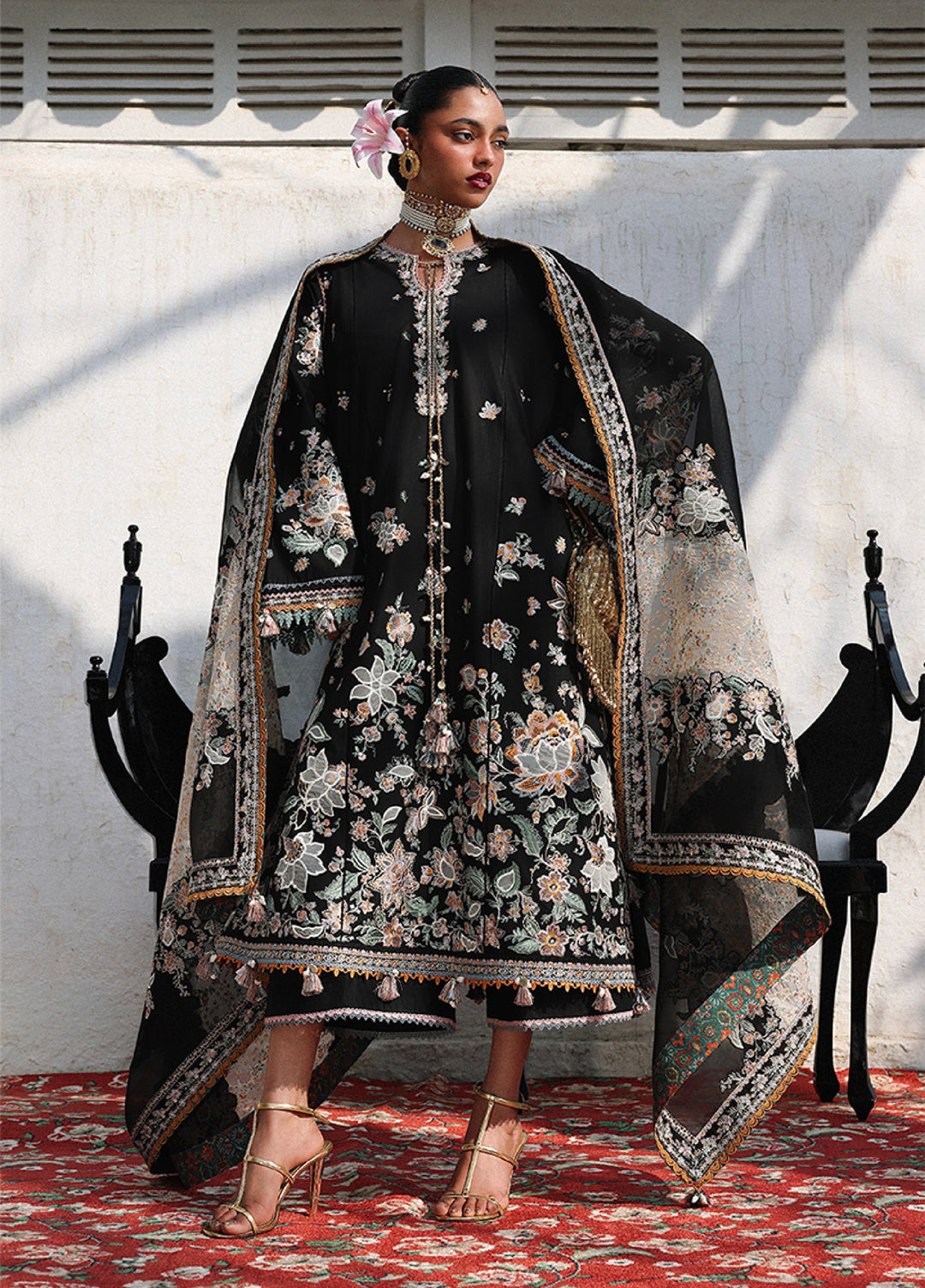Kalabagh by Hussain Rehar Unstitched Embroidered Luxury Lawn 3 Piece Suit HR26UKL D8 Sable - Festive Collection