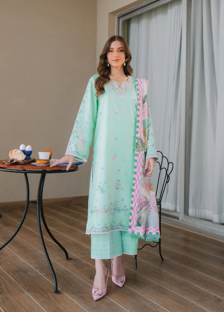 Afsanah by Seran Unstitched Embroidered Lawn 3 Piece Suit SN26UAL D-14 Elaya - Summer Collection