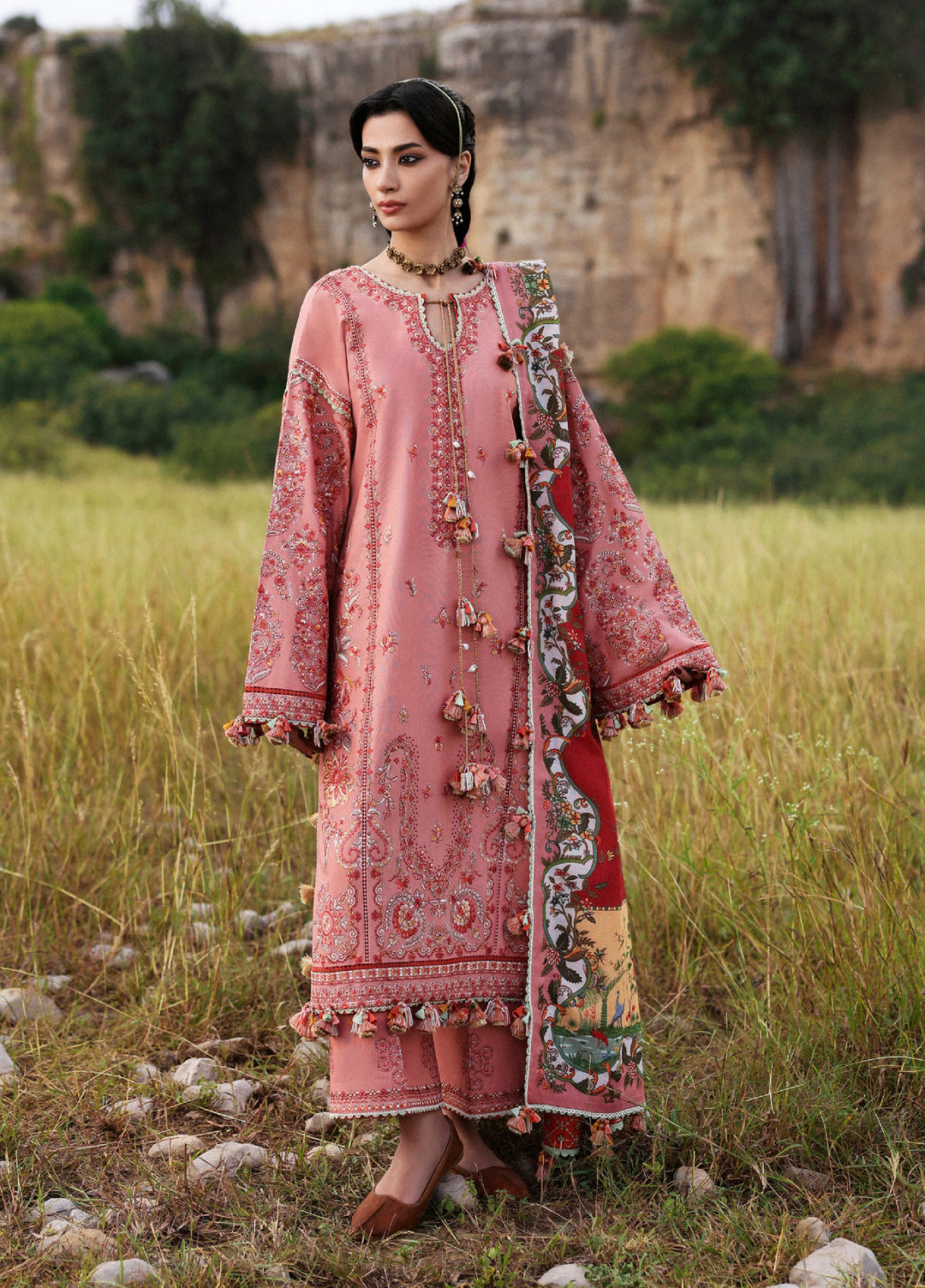 Hussain Rehar Embroidered Jacquard Suits Unstitched 3 Piece HRR25KW Mahpara - Winter Collection