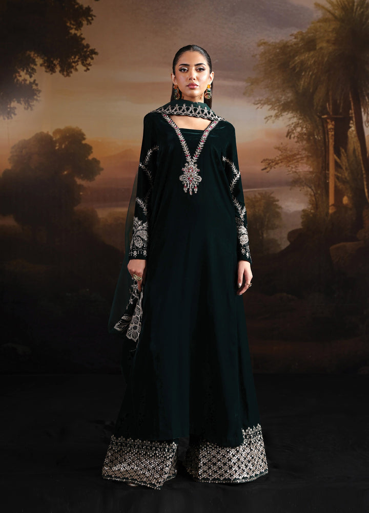 Lamour by Alizeh Fashion Unstitched Velvet Embroidered Suits 3 Piece AFB25LV D-03 Vinni - Festive Collection