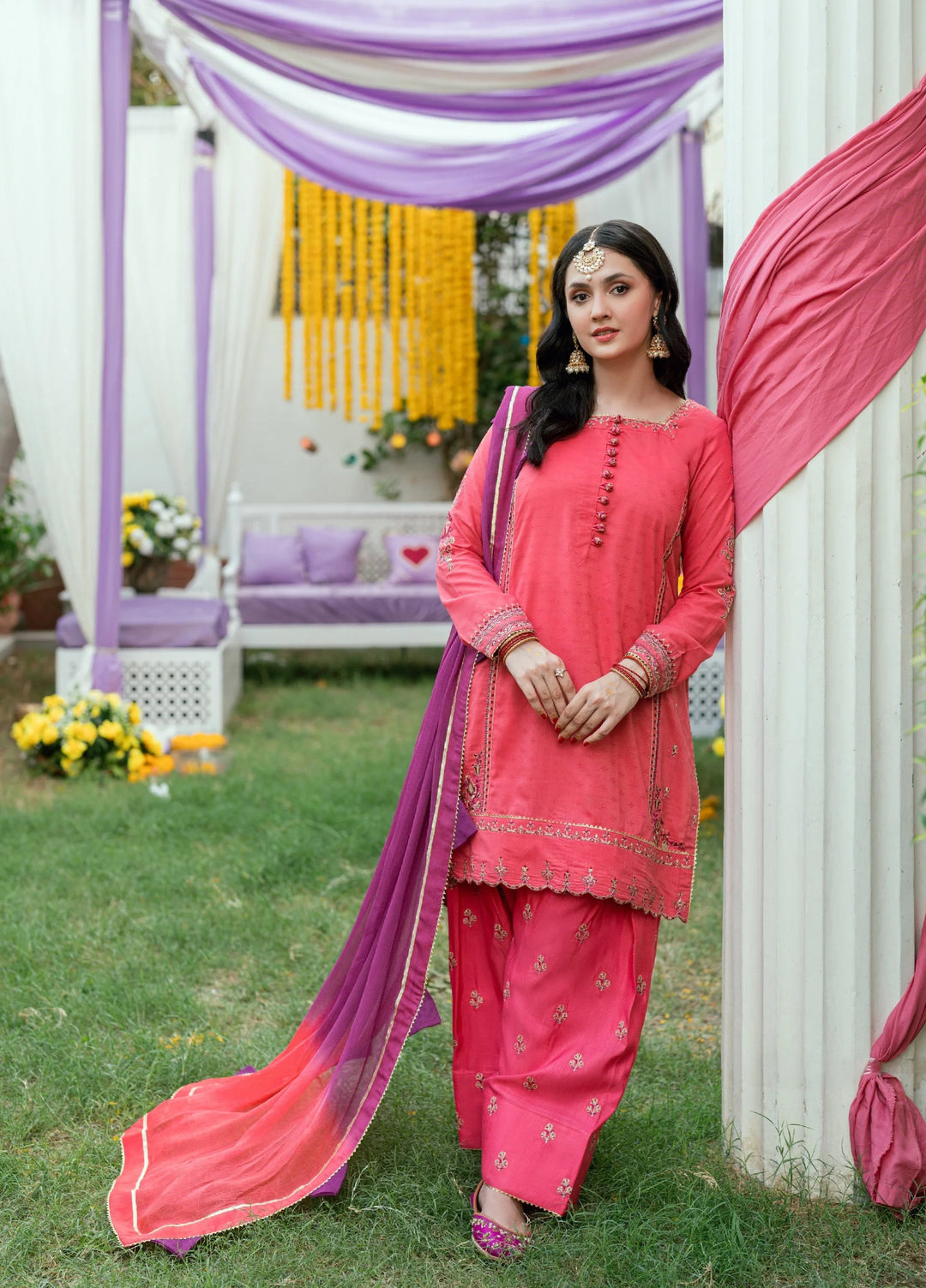 Omal by Komal Pret 3 Piece Dobby Suit Dilruba- Festive Collection