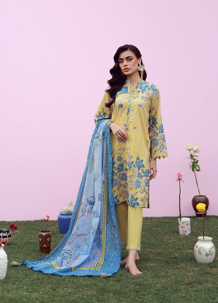Mirha by Sahar Unstitched Printed Lawn 3 Piece Suit SS1-26-03 Butter Swirl - Summer Collection