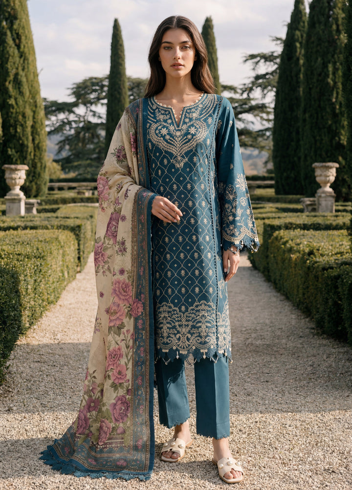 Zellbury Unstitched Embroidered Cotton 3 Piece Suit ZB26UCC WUC26E34061 - Casual Collection