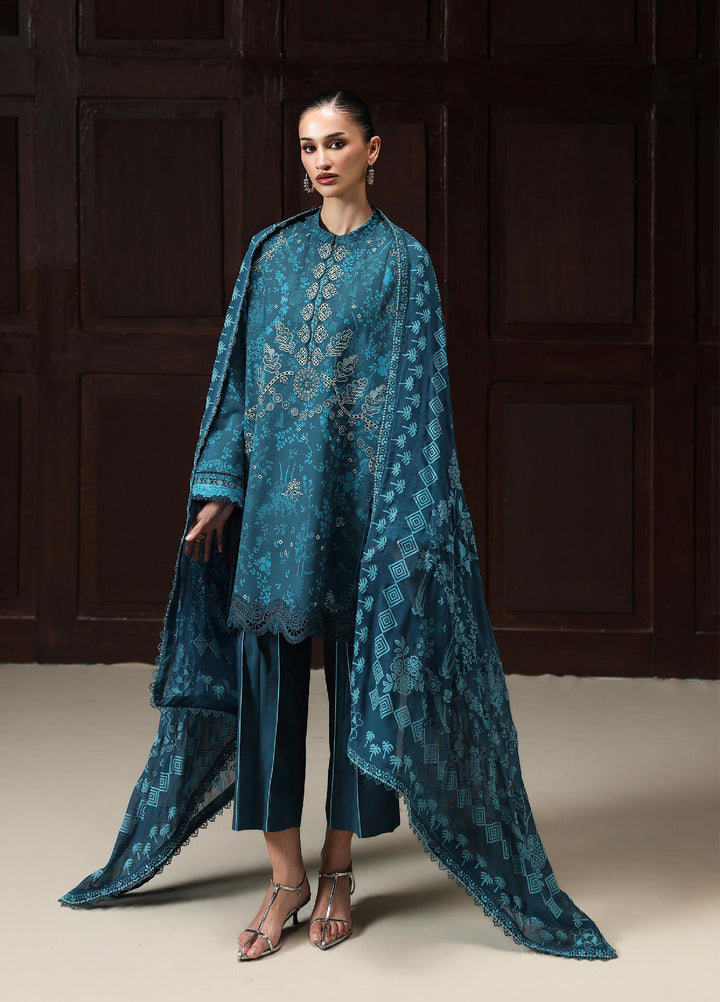 Q Prints by Qalamkar Unstitched Printed Lawn 3 Piece Suit QLK26UQL Alyra QQP-06 (A) - Summer Collection