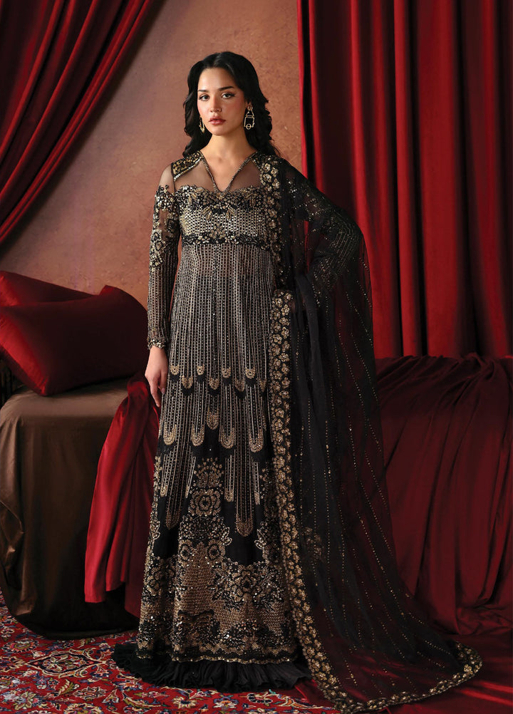 La Fuchsia by Afrozeh Unstitched Hand work Net 3 Piece Suit AF26ULF Chariot FWU-0074 - Wedding Collection
