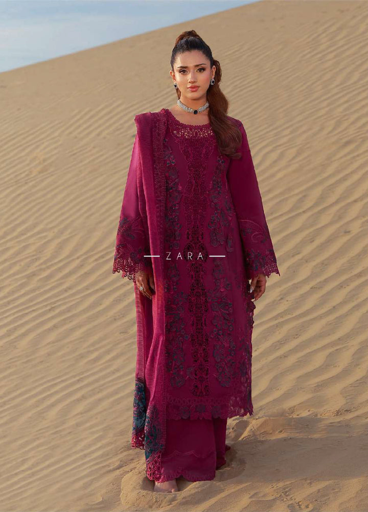 Rang Rasiya Premium Unstitched Embroidered Lawn 3 Piece Suit RR26UP D-7 Zara - Festive Collection