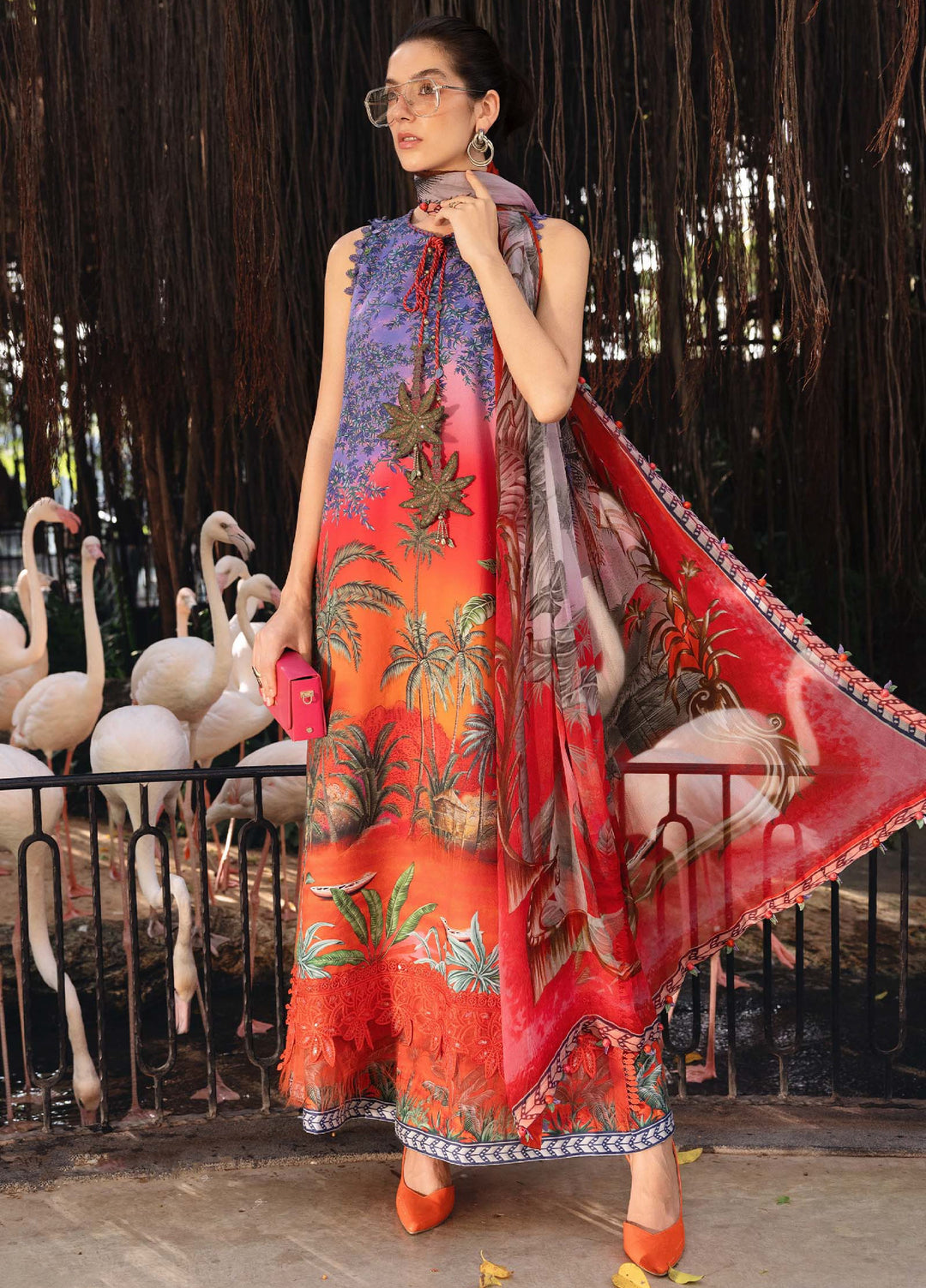 M Prints by Maria B Unstitched Printed Lawn 3 Piece Suit MB26UMP D-07 B - Summer Collection