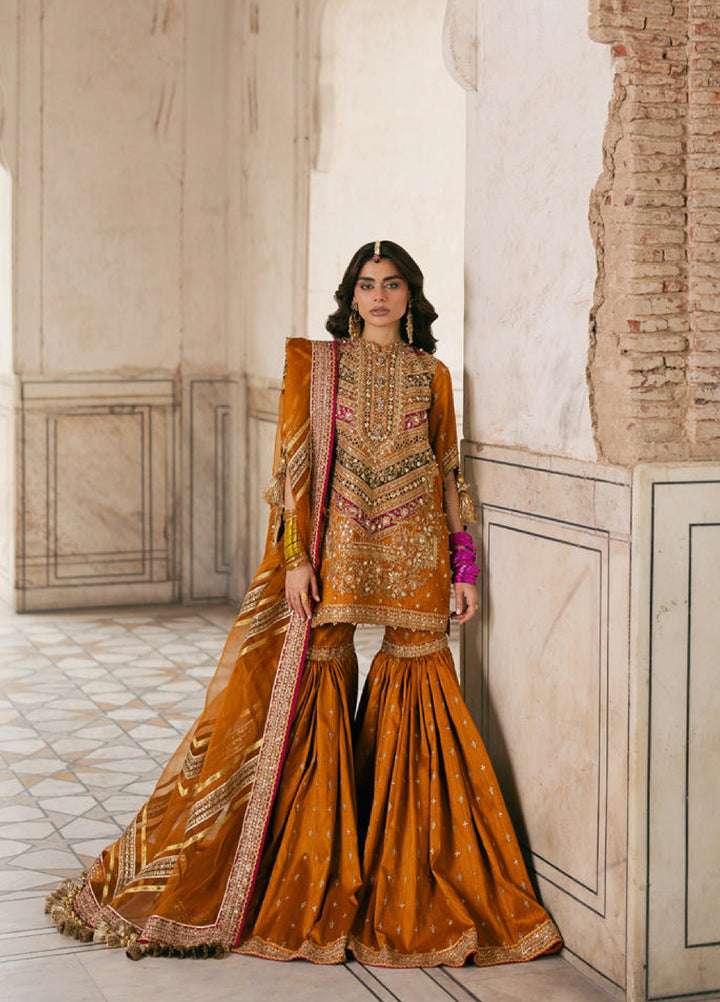 Zarlish Makhfi by Mohsin Naveed Ranjha Unstitched Embroidered Silk Suits 3 Piece MNR25ZM Ranjish - Festive Collection