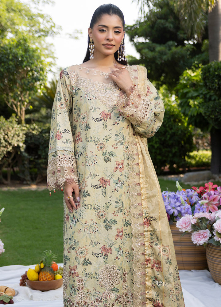 Al Zohaib Applique Kari Unstitched Embroidered Lawn 3 Piece Suit AZ26UAL D-02 - Casual Collection