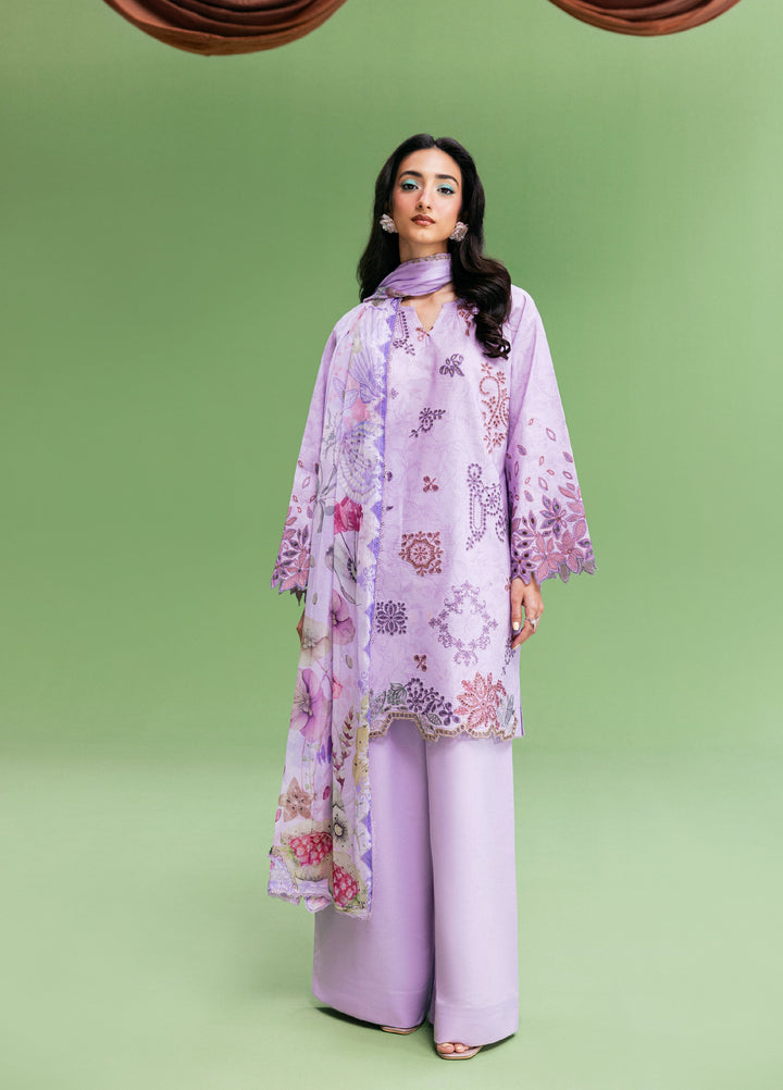 Zync by Florent Unstitched Embroidered Printkari Lawn 3 Piece Suit FL26UZP FZ-1A - Summer Collection