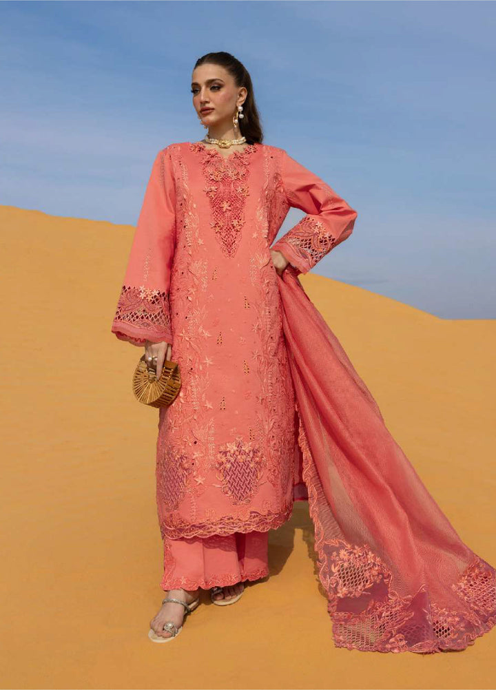 Rang Rasiya Premium Unstitched Embroidered Lawn 3 Piece Suit RR26UP D-1 Elnaz - Festive Collection